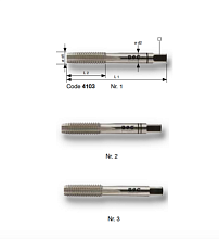 Метчики W1/8'-1' дюймовые HSS  3 шт и №1, 2, 3 серия  4103 Bohrcraft